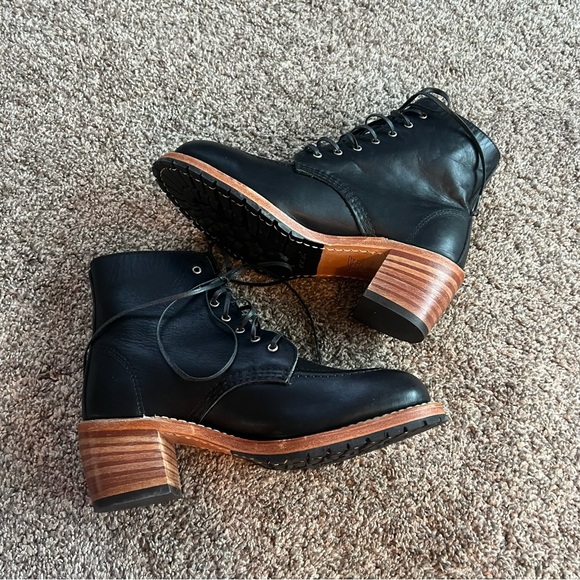 Red Wing Clara Boot 3405 Women’s Heeled ankle height black burgundy leather 7B - Picture 7 of 13